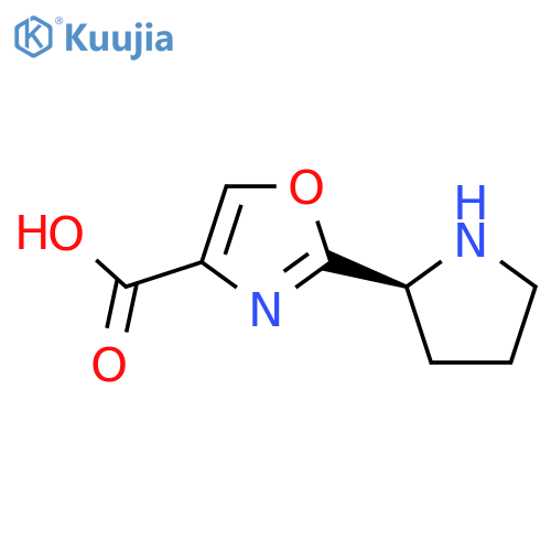 2-[(2S)-pyrrolidin-2-yl]-1,3-oxazole-4-carboxylic acid structure