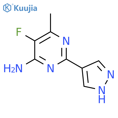 5-fluoro-6-methyl-2-(1H-pyrazol-4-yl)pyrimidin-4-amine structure
