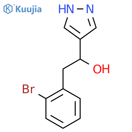2-(2-bromophenyl)-1-(1H-pyrazol-4-yl)ethan-1-ol structure