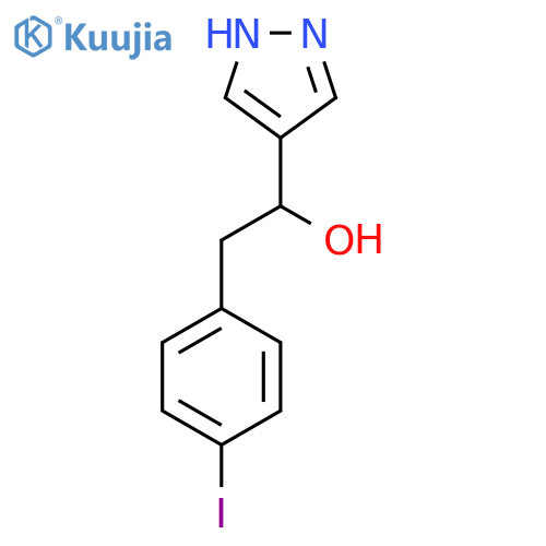 2-(4-iodophenyl)-1-(1H-pyrazol-4-yl)ethan-1-ol structure