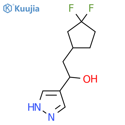 2-(3,3-difluorocyclopentyl)-1-(1H-pyrazol-4-yl)ethan-1-ol structure