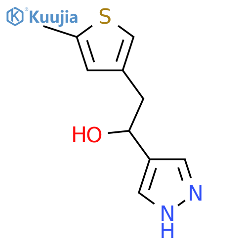 2-(5-Methylthiophen-3-yl)-1-(1H-pyrazol-4-yl)ethan-1-ol structure