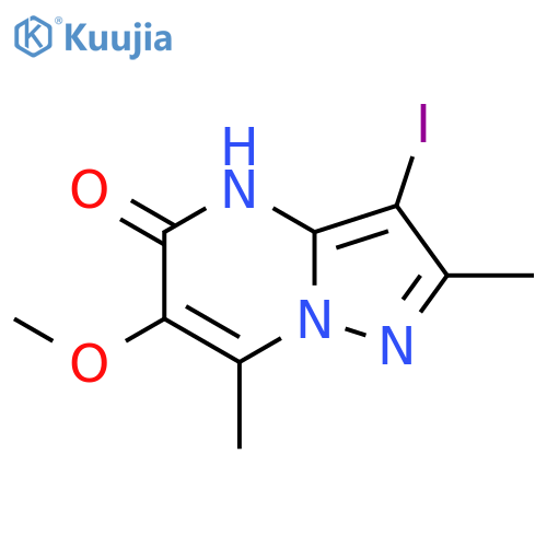 3-iodo-6-methoxy-2,7-dimethyl-4H,5H-pyrazolo1,5-apyrimidin-5-one structure