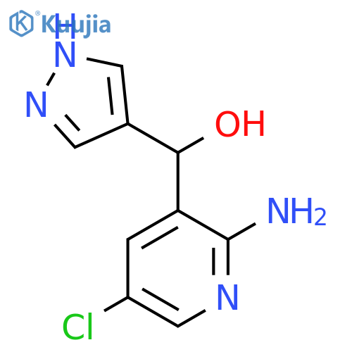 (2-amino-5-chloropyridin-3-yl)(1H-pyrazol-4-yl)methanol structure