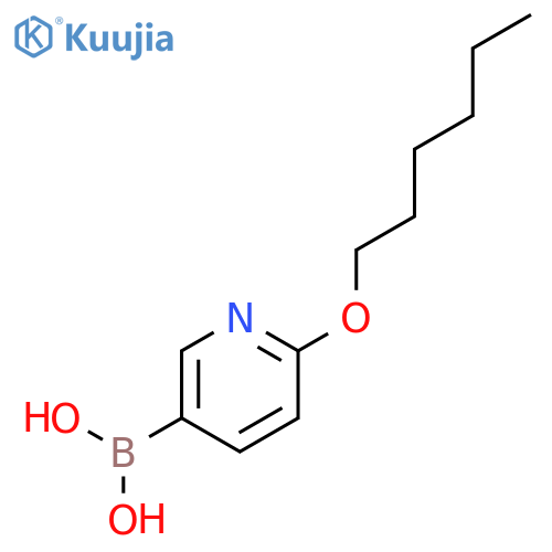 Boronic acid, [6-(hexyloxy)-3-pyridinyl]- structure