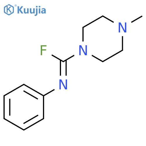 1-Piperazinecarboximidoyl fluoride, 4-methyl-N-phenyl- structure