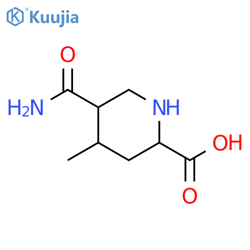 5-carbamoyl-4-methylpiperidine-2-carboxylic acid structure