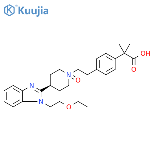 4-2-trans-4-1-(2-Ethoxyethyl)-1H-benzimidazol-2-yl-1-oxido-1-piperidinylethyl-α,α-dimethylbenzeneacetic Acid structure