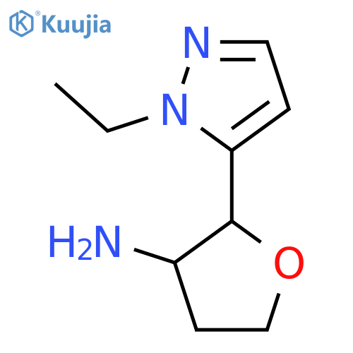 2-(1-Ethyl-1H-pyrazol-5-yl)oxolan-3-amine structure