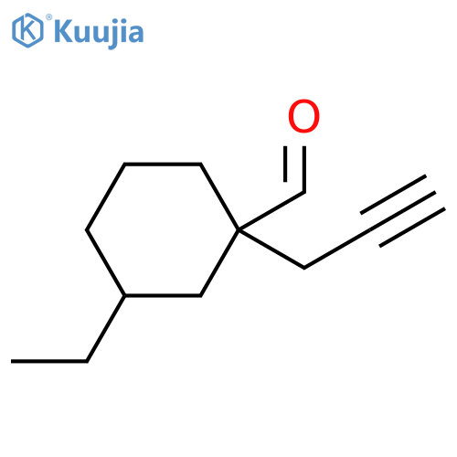 3-ethyl-1-(prop-2-yn-1-yl)cyclohexane-1-carbaldehyde structure