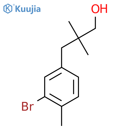 3-(3-bromo-4-methylphenyl)-2,2-dimethylpropan-1-ol structure