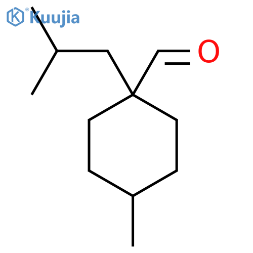 4-Methyl-1-(2-methylpropyl)cyclohexane-1-carbaldehyde structure
