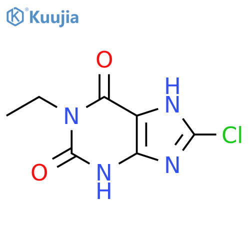 8-Chloro-1-ethyl-2,3,6,9-tetrahydro-1H-purine-2,6-dione structure