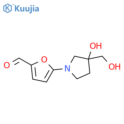 5-[3-Hydroxy-3-(hydroxymethyl)-1-pyrrolidinyl]-2-furancarboxaldehyde structure