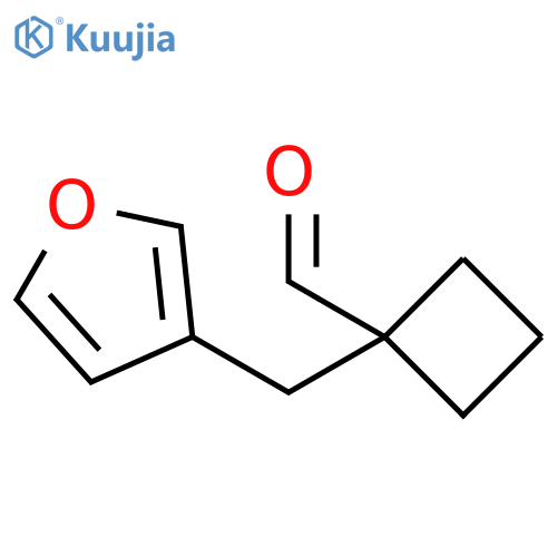 1-(furan-3-yl)methylcyclobutane-1-carbaldehyde structure