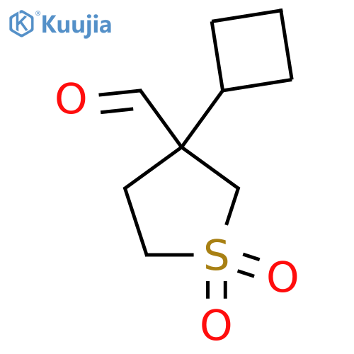 3-Cyclobutyl-1,1-dioxo-1lambda6-thiolane-3-carbaldehyde structure