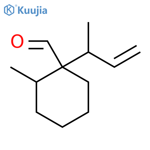 1-(But-3-en-2-yl)-2-methylcyclohexane-1-carbaldehyde structure
