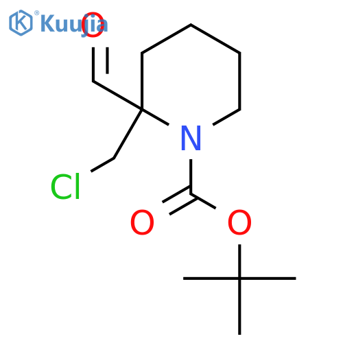 tert-butyl 2-(chloromethyl)-2-formylpiperidine-1-carboxylate structure