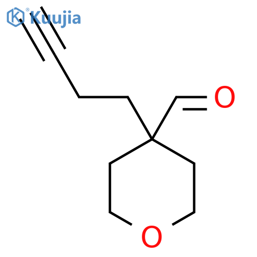 4-(But-3-yn-1-yl)oxane-4-carbaldehyde structure