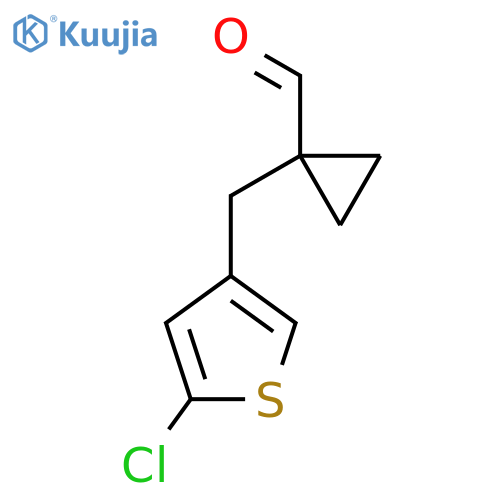 1-(5-chlorothiophen-3-yl)methylcyclopropane-1-carbaldehyde structure