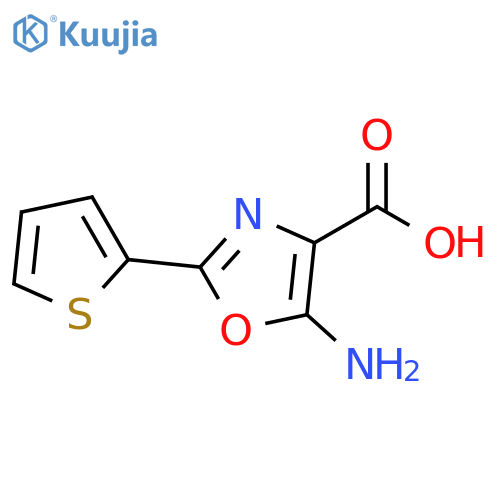 5-amino-2-(thiophen-2-yl)-1,3-oxazole-4-carboxylic acid structure
