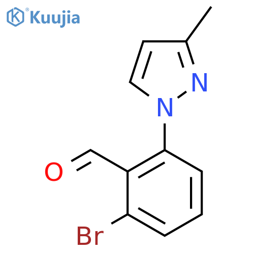 2-Bromo-6-(3-methyl-1H-pyrazol-1-yl)benzaldehyde structure