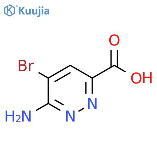 6-amino-5-bromopyridazine-3-carboxylic acid structure