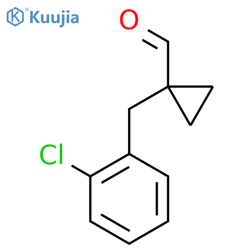 1-(2-chlorophenyl)methylcyclopropane-1-carbaldehyde structure