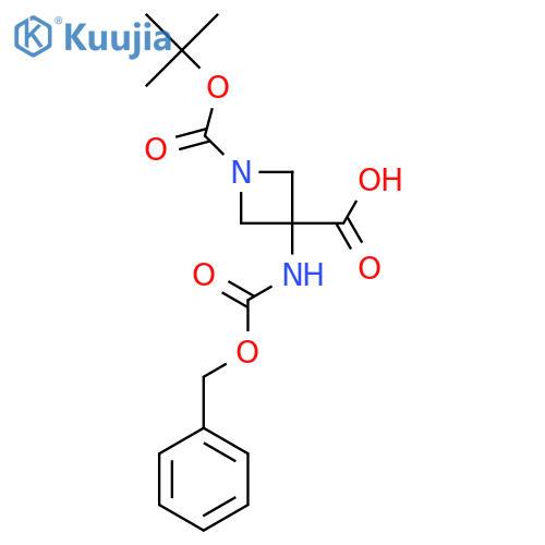3-{(benzyloxy)carbonylamino}-1-(tert-butoxy)carbonylazetidine-3-carboxylic acid structure