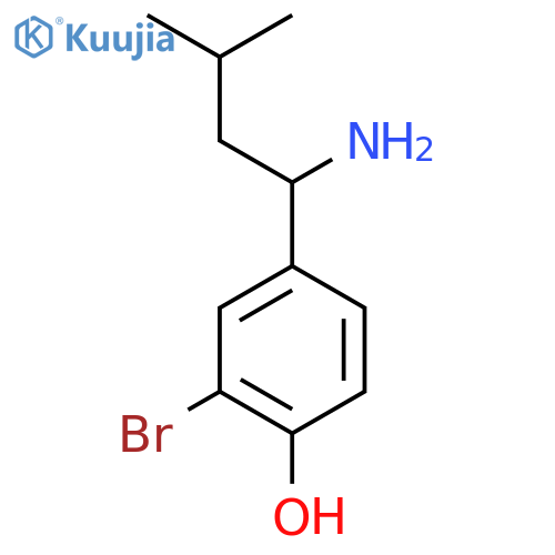 4-(1-Amino-3-methylbutyl)-2-bromophenol structure