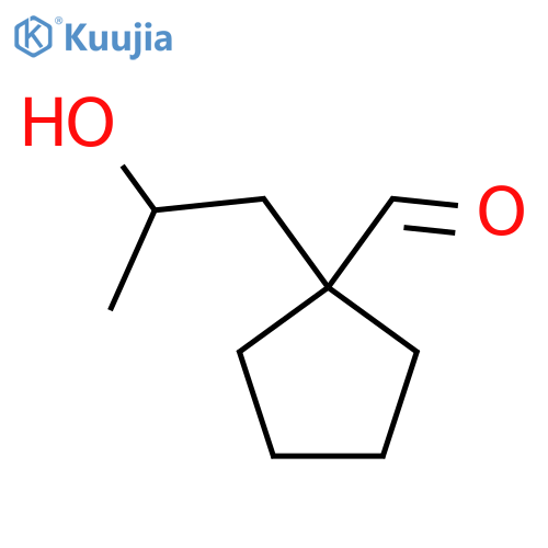 1-(2-Hydroxypropyl)cyclopentane-1-carbaldehyde structure