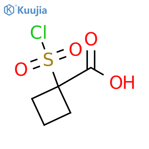 1-(chlorosulfonyl)cyclobutane-1-carboxylic acid structure