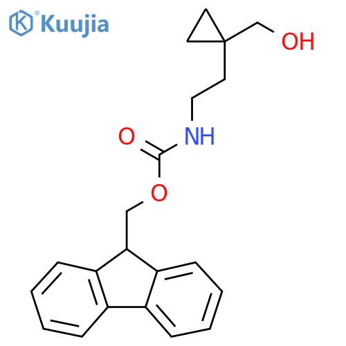 (9H-fluoren-9-yl)methyl N-{2-[1-(hydroxymethyl)cyclopropyl]ethyl}carbamate structure