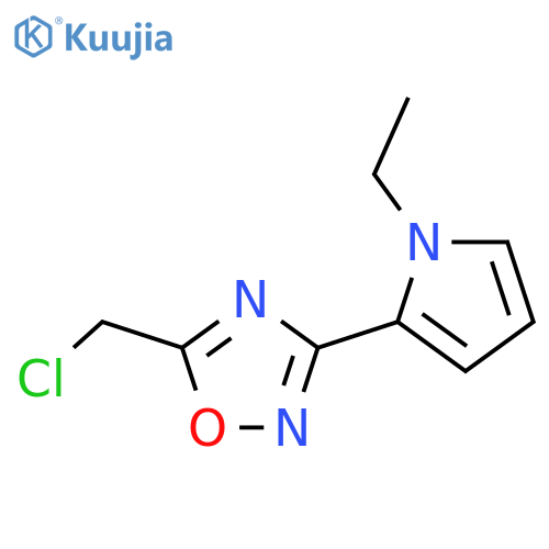 5-(chloromethyl)-3-(1-ethyl-1H-pyrrol-2-yl)-1,2,4-oxadiazole structure