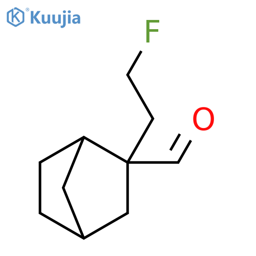 2-(2-fluoroethyl)bicyclo2.2.1heptane-2-carbaldehyde structure