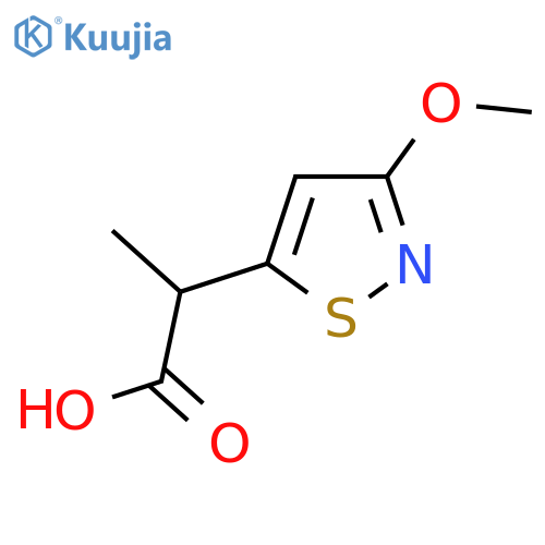 2-(3-Methoxy-1,2-thiazol-5-yl)propanoic acid structure