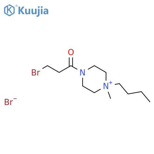Piperazinium, 4-(3-bromo-1-oxopropyl)-1-butyl-1-methyl-, bromide structure