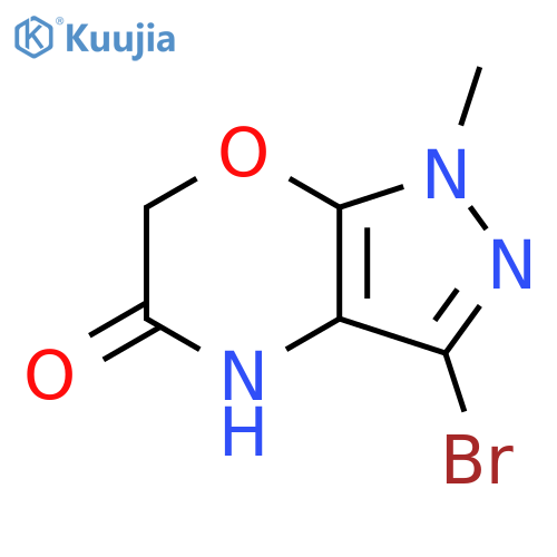 3-bromo-1-methyl-1H,4H,5H,6H-pyrazolo3,4-b1,4oxazin-5-one structure