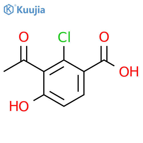 3-acetyl-2-chloro-4-hydroxybenzoic acid structure