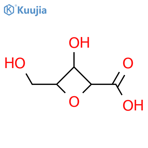 3-hydroxy-4-(hydroxymethyl)oxetane-2-carboxylic acid structure