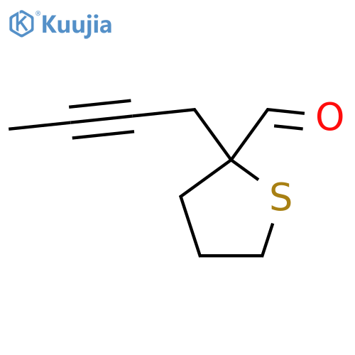 2-(but-2-yn-1-yl)thiolane-2-carbaldehyde structure