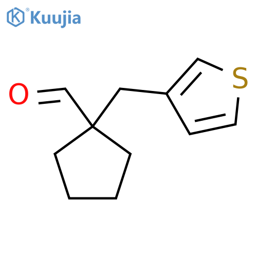 1-(thiophen-3-yl)methylcyclopentane-1-carbaldehyde structure