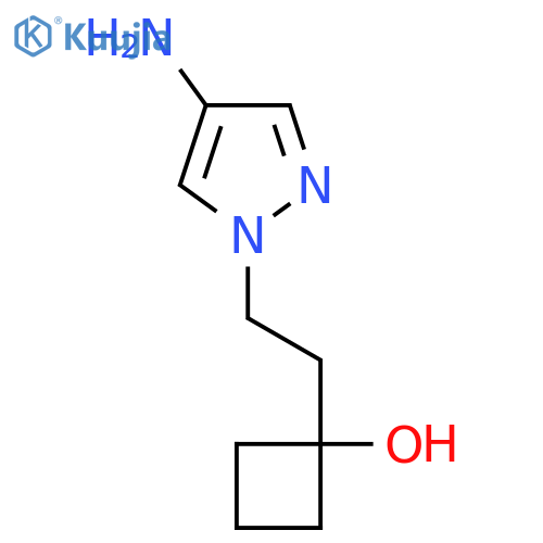 1-2-(4-amino-1H-pyrazol-1-yl)ethylcyclobutan-1-ol structure