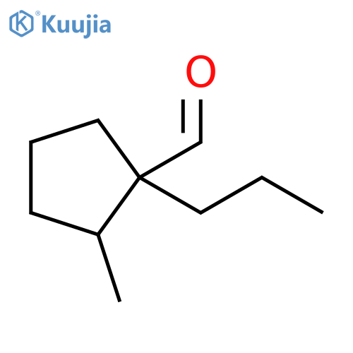 2-methyl-1-propylcyclopentane-1-carbaldehyde structure