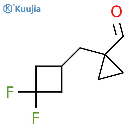 1-(3,3-difluorocyclobutyl)methylcyclopropane-1-carbaldehyde structure