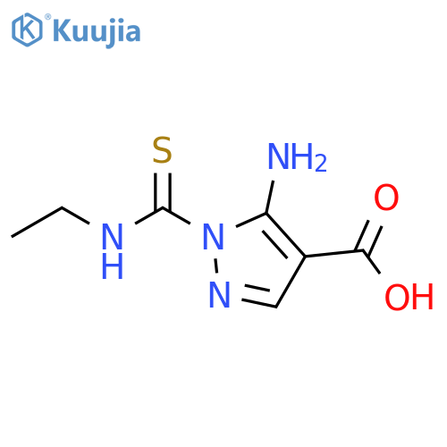 5-amino-1-(ethylcarbamothioyl)-1H-pyrazole-4-carboxylic acid structure