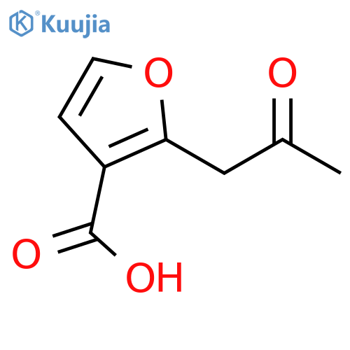 3-Furancarboxylic acid, 2-(2-oxopropyl)- structure