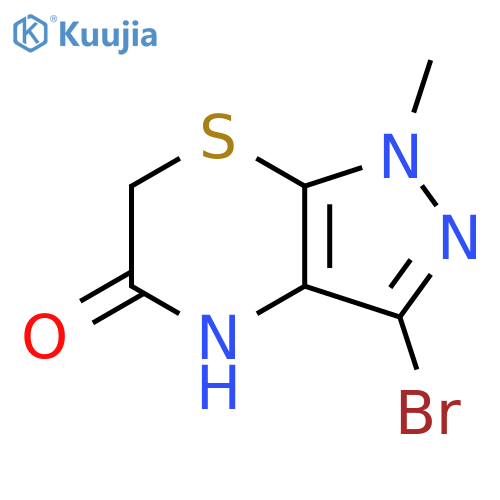 3-bromo-1-methyl-1H,4H,5H,6H-pyrazolo3,4-b1,4thiazin-5-one structure