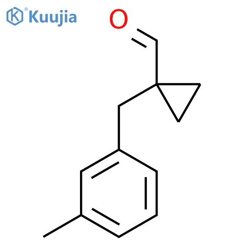 1-(3-methylphenyl)methylcyclopropane-1-carbaldehyde structure
