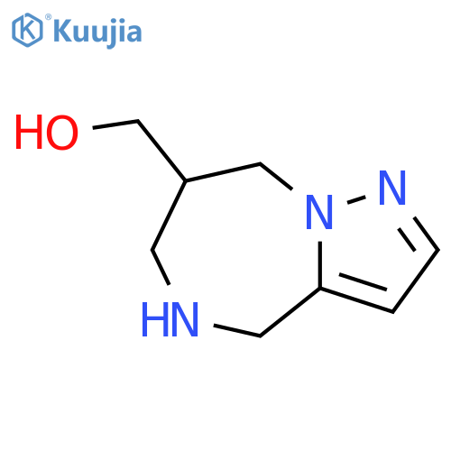 (5,6,7,8-tetrahydro-4H-pyrazolo[1,5-a][1,4]diazepin-7-yl)methanol structure